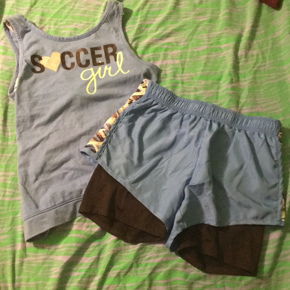 Tank top and running shorts outfit